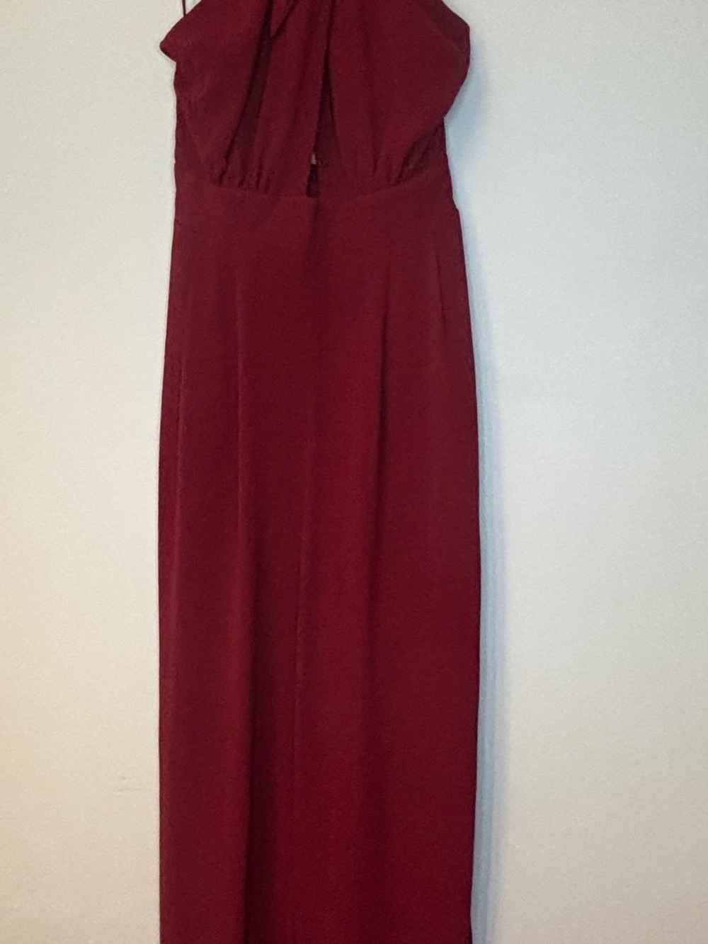 NWT Flying Tomato Halter Tie-Neck Burgundy Jumpsuit with key hole